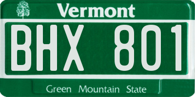 VT license plate BHX801