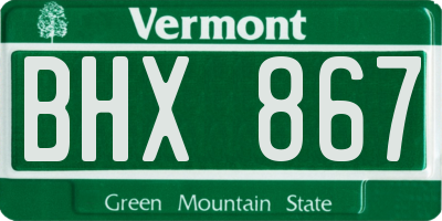 VT license plate BHX867