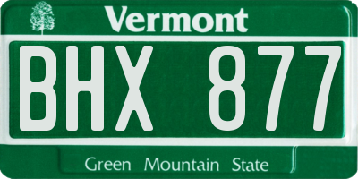 VT license plate BHX877