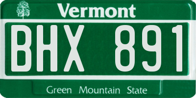 VT license plate BHX891