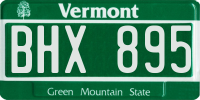 VT license plate BHX895