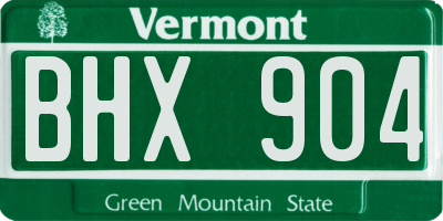 VT license plate BHX904