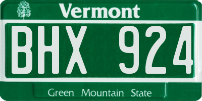 VT license plate BHX924