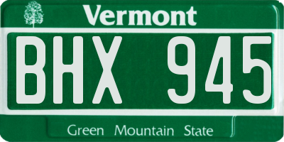 VT license plate BHX945