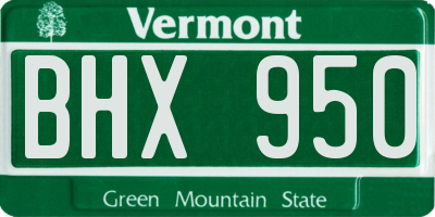 VT license plate BHX950