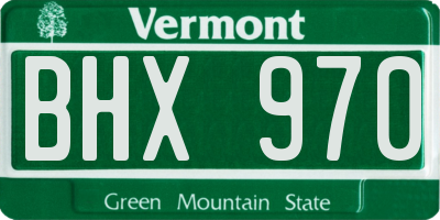 VT license plate BHX970