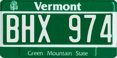 VT license plate BHX974