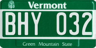 VT license plate BHY032