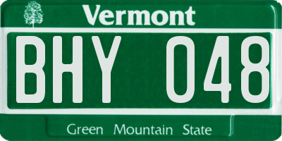 VT license plate BHY048