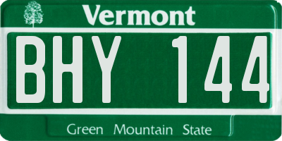 VT license plate BHY144