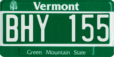 VT license plate BHY155
