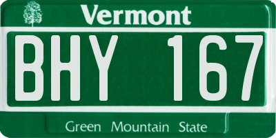 VT license plate BHY167