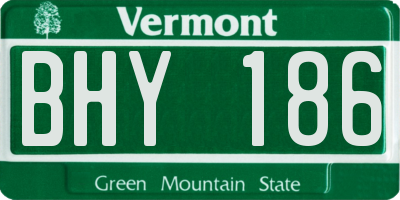 VT license plate BHY186