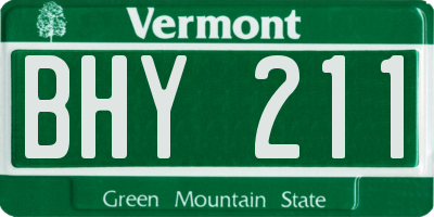 VT license plate BHY211
