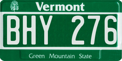 VT license plate BHY276