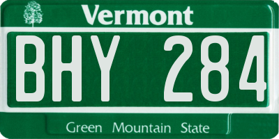 VT license plate BHY284