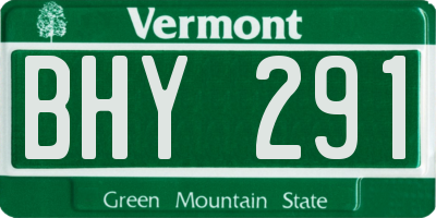 VT license plate BHY291