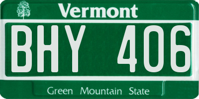 VT license plate BHY406