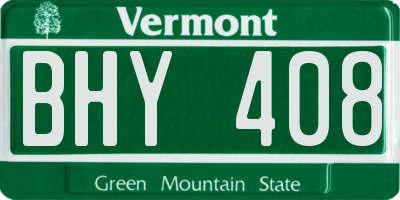 VT license plate BHY408