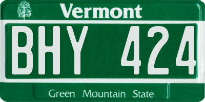 VT license plate BHY424