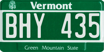 VT license plate BHY435
