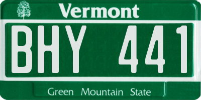VT license plate BHY441