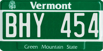 VT license plate BHY454