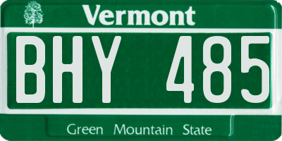 VT license plate BHY485