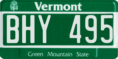 VT license plate BHY495