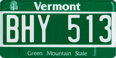 VT license plate BHY513