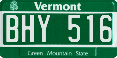 VT license plate BHY516