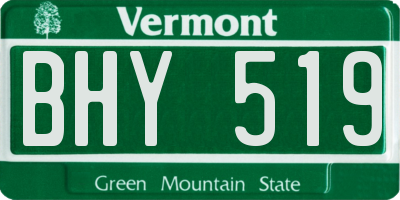 VT license plate BHY519