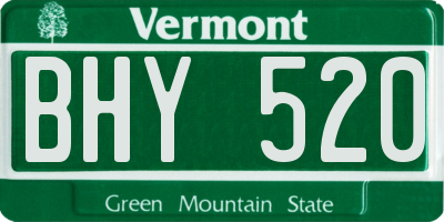 VT license plate BHY520
