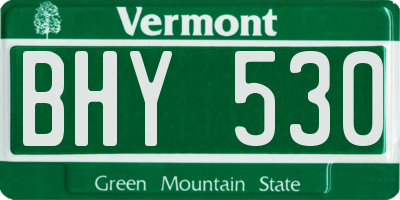VT license plate BHY530