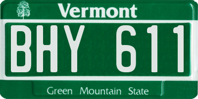 VT license plate BHY611