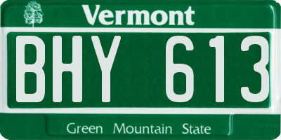VT license plate BHY613