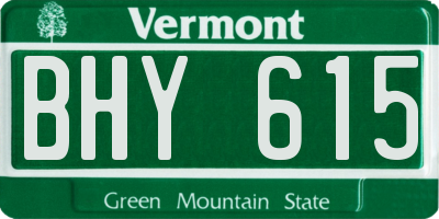VT license plate BHY615