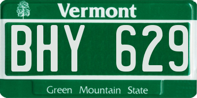VT license plate BHY629