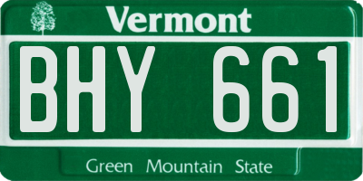 VT license plate BHY661