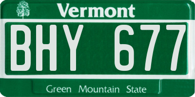 VT license plate BHY677