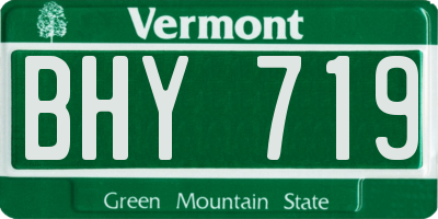 VT license plate BHY719