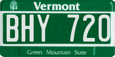 VT license plate BHY720