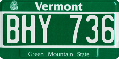 VT license plate BHY736