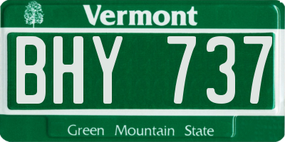 VT license plate BHY737