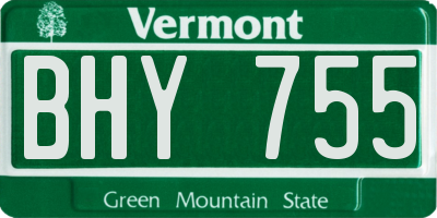 VT license plate BHY755