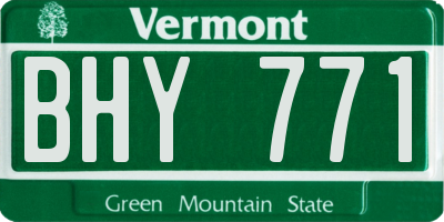 VT license plate BHY771