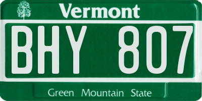 VT license plate BHY807