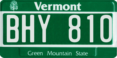 VT license plate BHY810