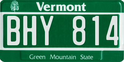 VT license plate BHY814