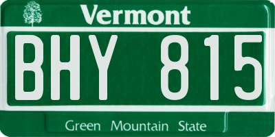 VT license plate BHY815